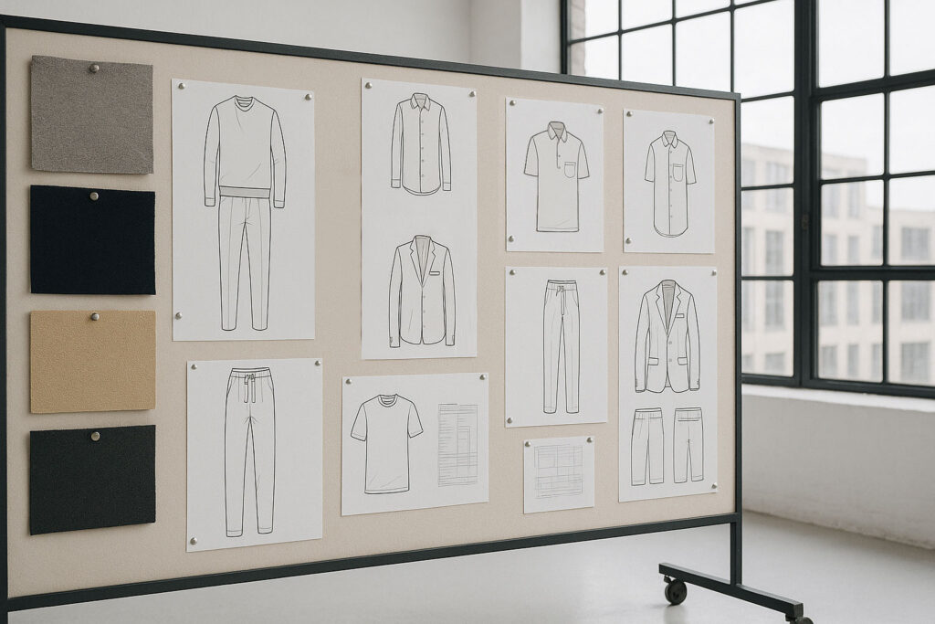 unsere Leistungen beinhalten die gemeinsame Kollektionsplanung mit unseren Kundinnen und Kunden