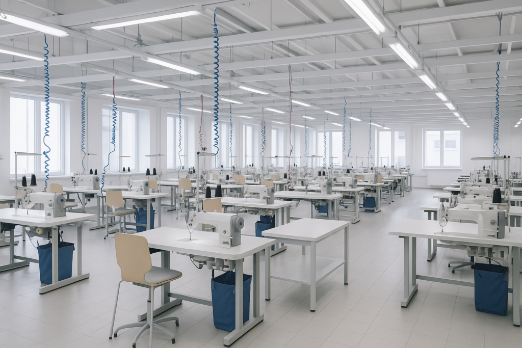 Produktionshalle einer Textilmanufaktur in Portugal für die Herstellung von Premium- und Luxusmode